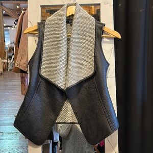 RW&Co Faux Leather Wool Blend Vest